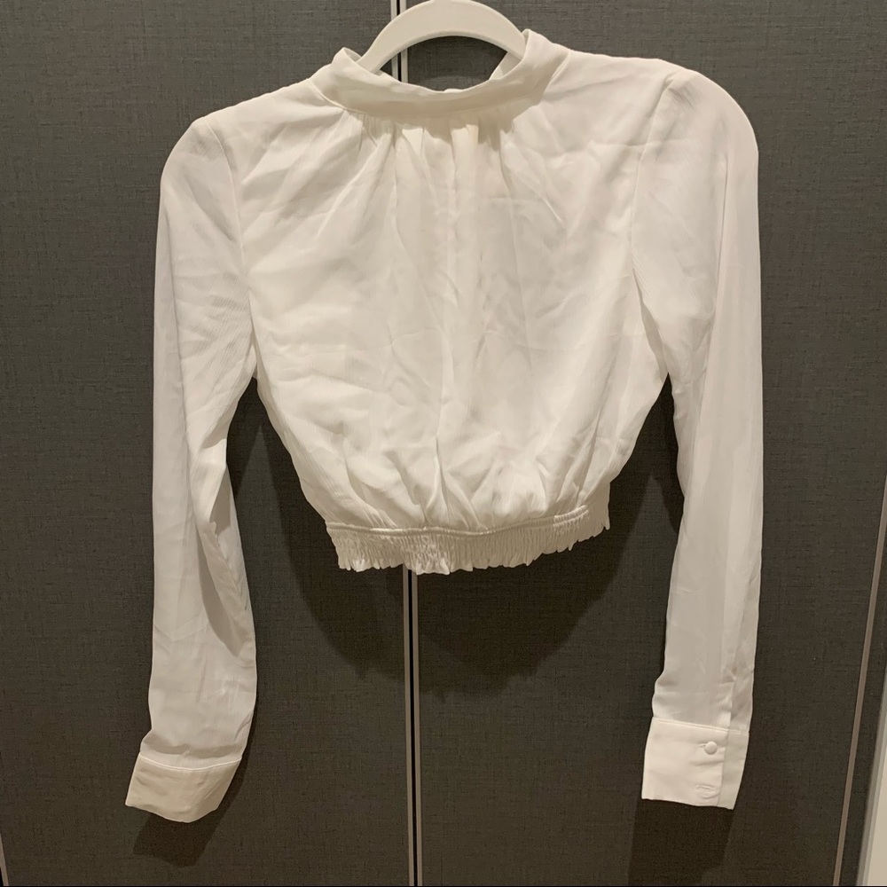 Open back white blouse top